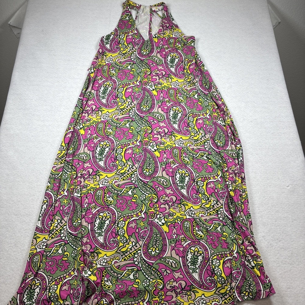 Boden Womens Paisley Maxi Dress Sleeveless Halter Jersey Size 12 Vacation Resort